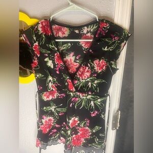 Self Esteem Black Floral Top